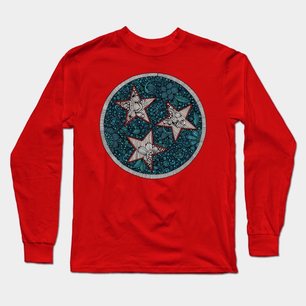 Tennessee Flag Long Sleeve T-Shirt by Valentina Harper